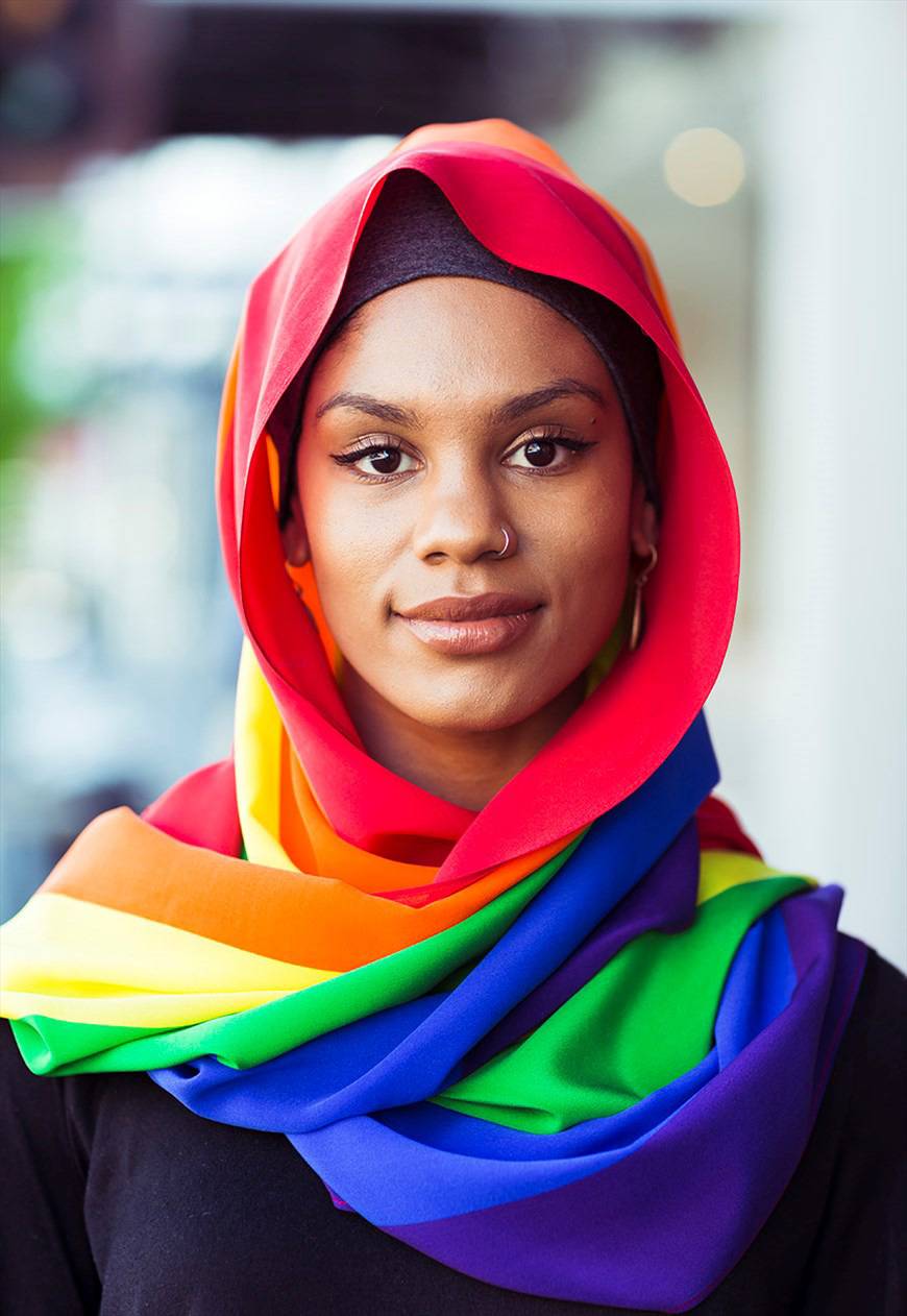 Regenbogen Hijab