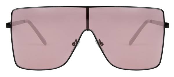 ASOS Visor Sunglasses/Black Metal/Pink Lens