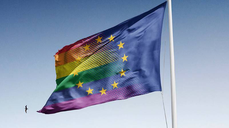 CSD Regenbogen Pride Flagge Fahne Motiv Europa EU 