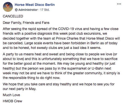 Abgesagt: Horse Meat Disco Corona