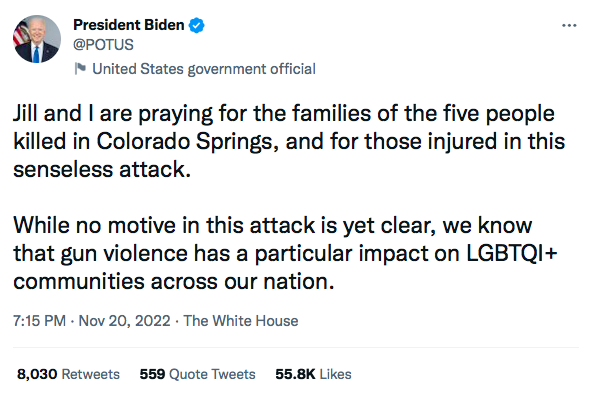 Biden Colorado Statement Anschlag Twitter