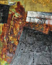 Bo Larsen, Heute und damals, 2023, Oil, Acryl, Eisen,Chrome, Schlagmetalle, Oxidationsmittel auf Leinwand, 100 x 80 cm.jpg