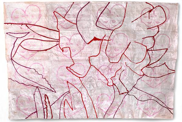 Melody 11, Gouache, acrylic and stamp ink on handmade paper, 207 x 301cm.jpg