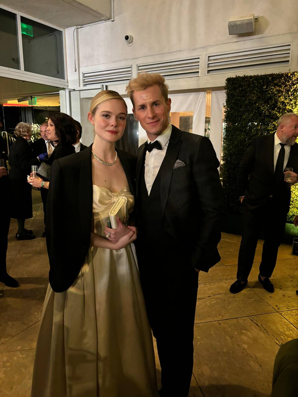 Lukas Sauer with Elle Fanning at GG After Party.JPG